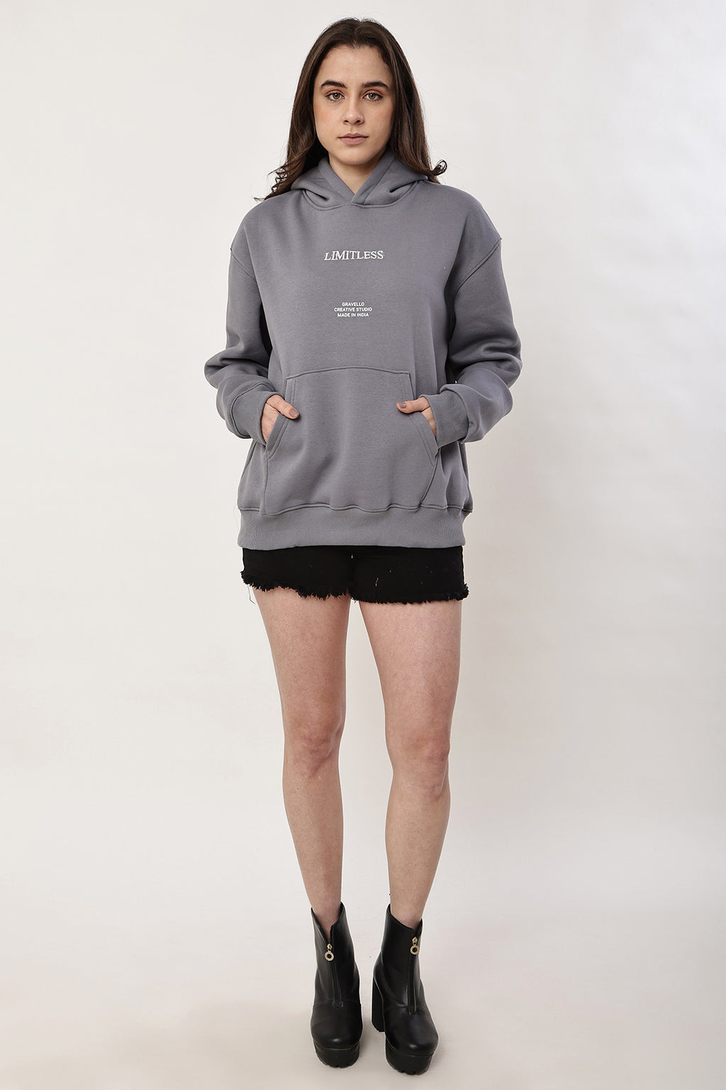LIMITLESS Oversized WOMENS Hoodie - GRAVELLO