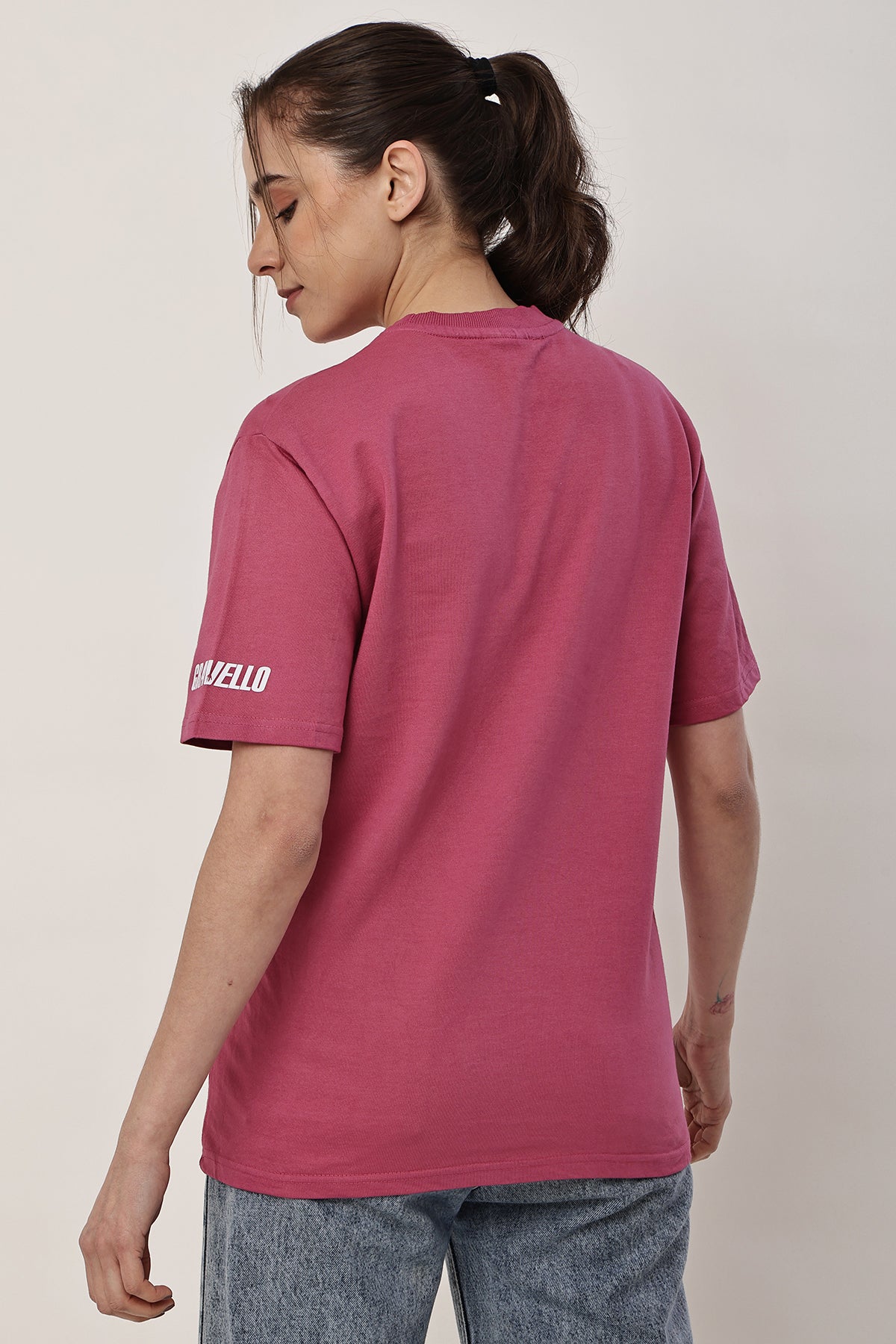 Magenta Solid Oversized T-Shirt