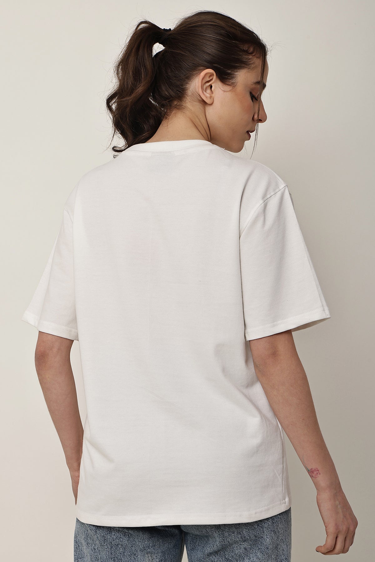 White Solid MENS Oversized T-Shirt