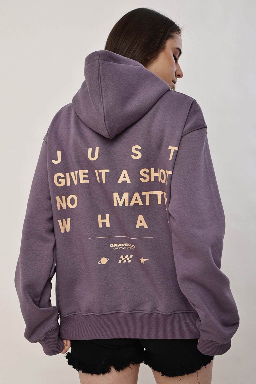 NO MATTER WHAT Oversized WOMENS Hoodie - GRAVELLO