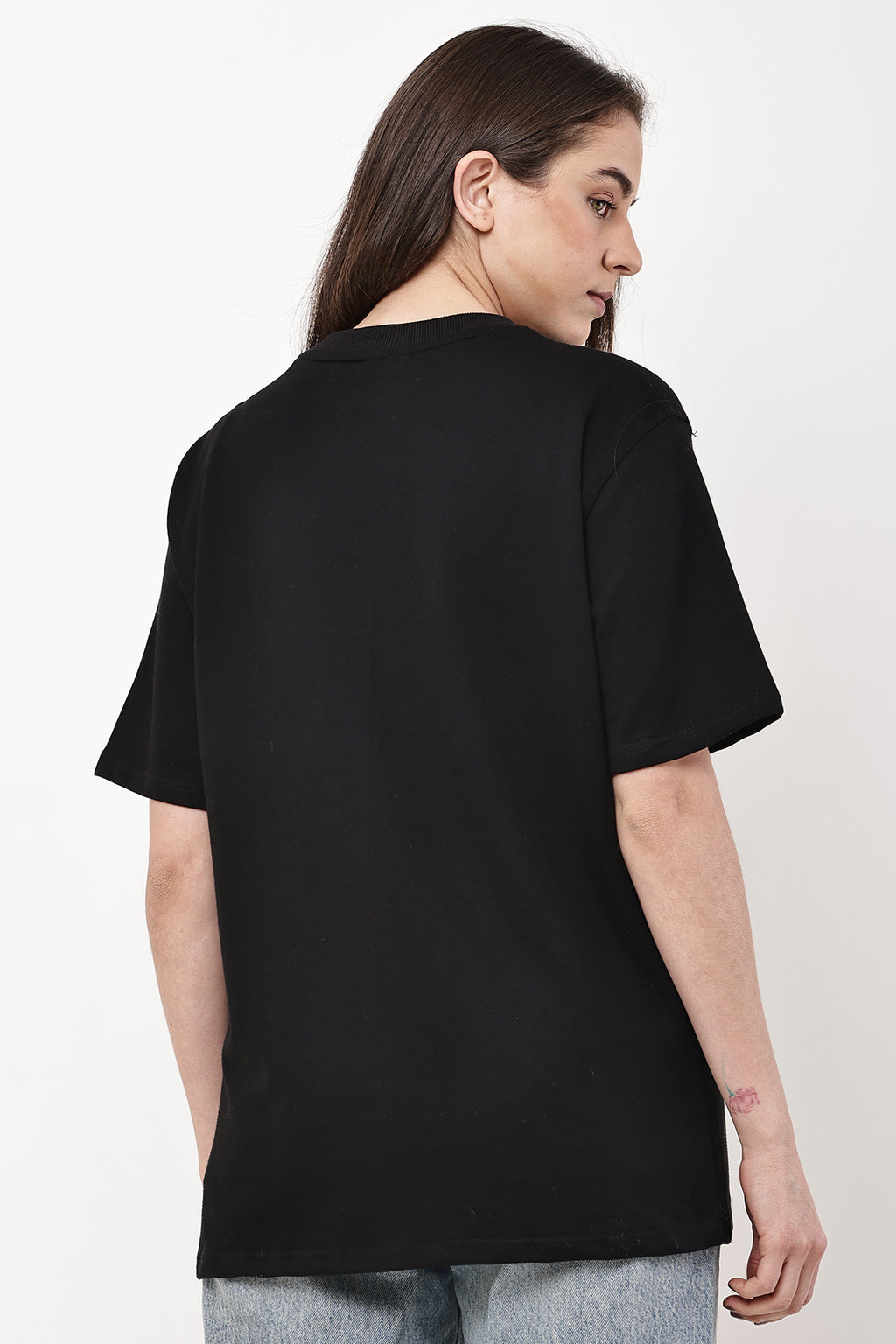 Black Solid WOMENS Oversized T-Shirt - GRAVELLO