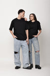 Black Solid Oversized T-Shirt
