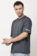 Grey Solid MENS Oversized T-Shirt - GRAVELLO