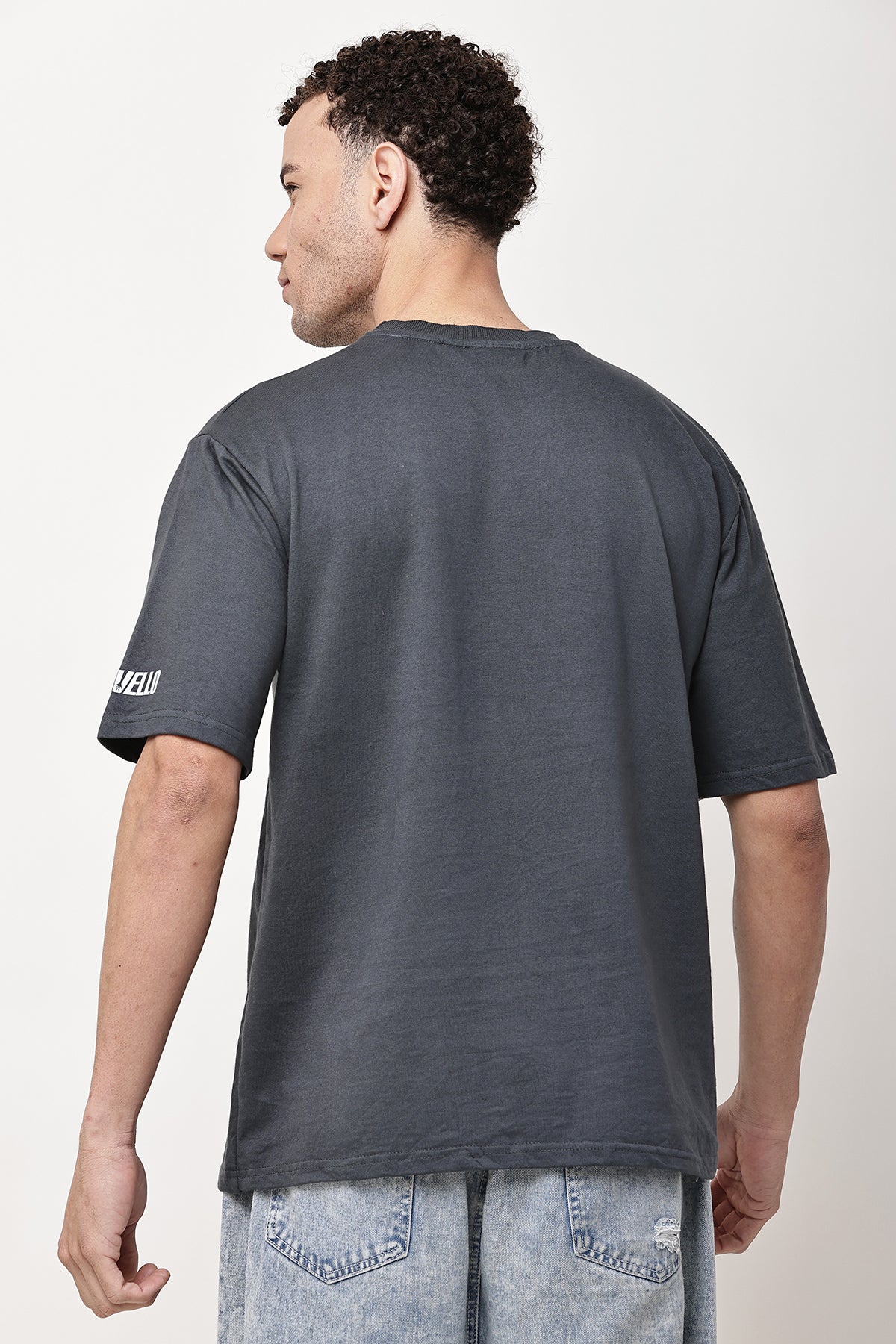 Grey Solid MENS Oversized T-Shirt