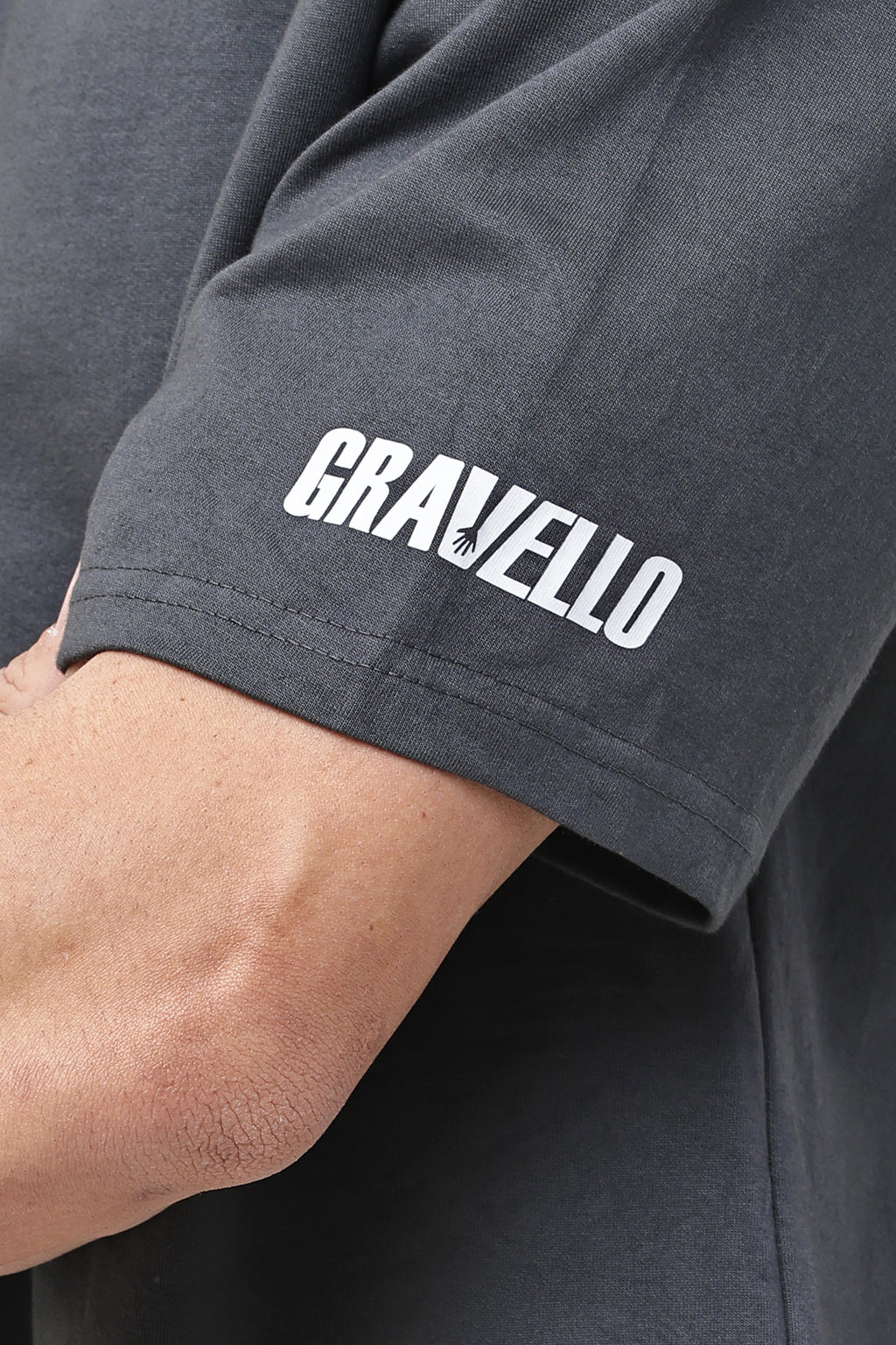 Grey Solid MENS Oversized T-Shirt - GRAVELLO