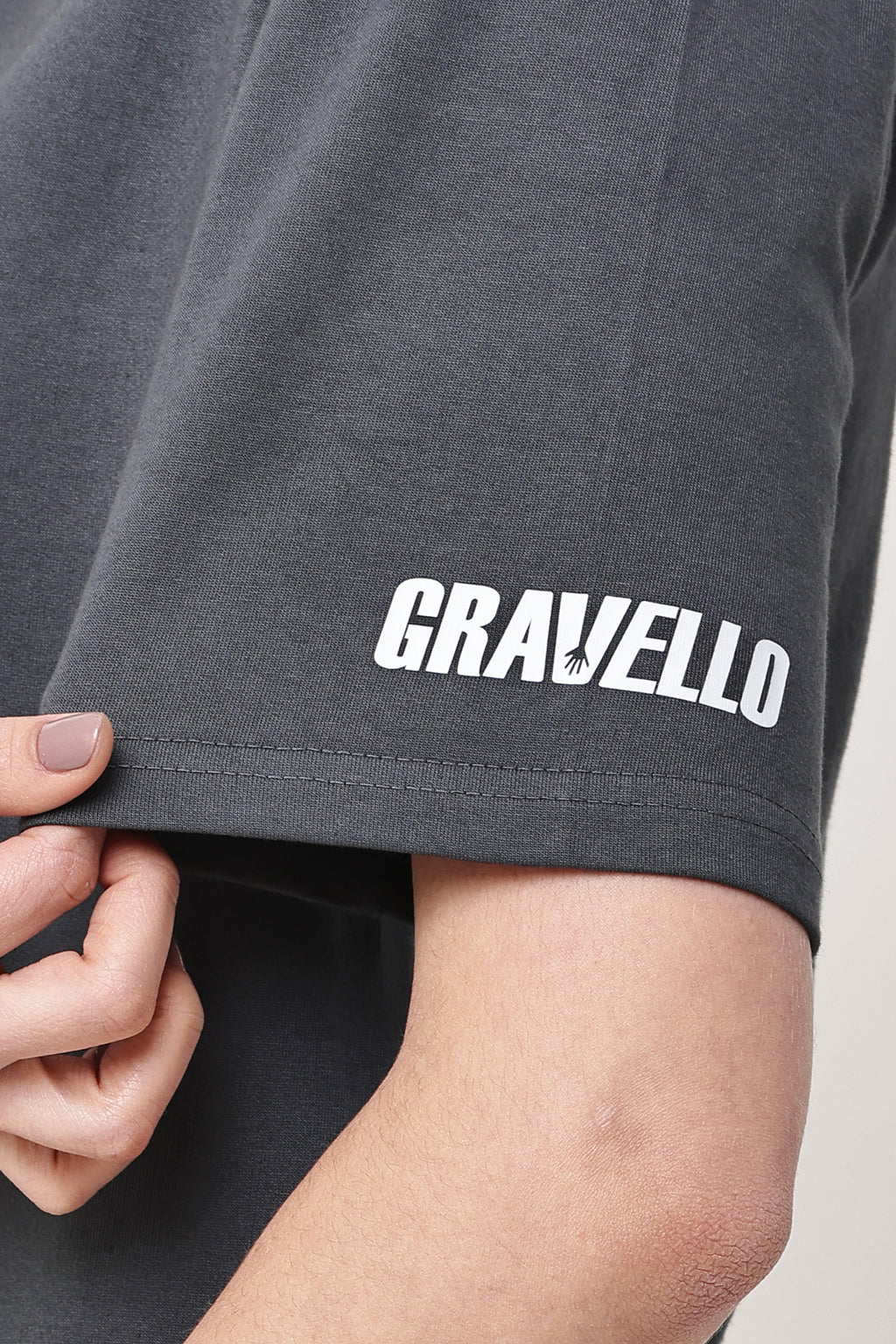 Grey Solid WOMENS Oversized T-Shirt - GRAVELLO