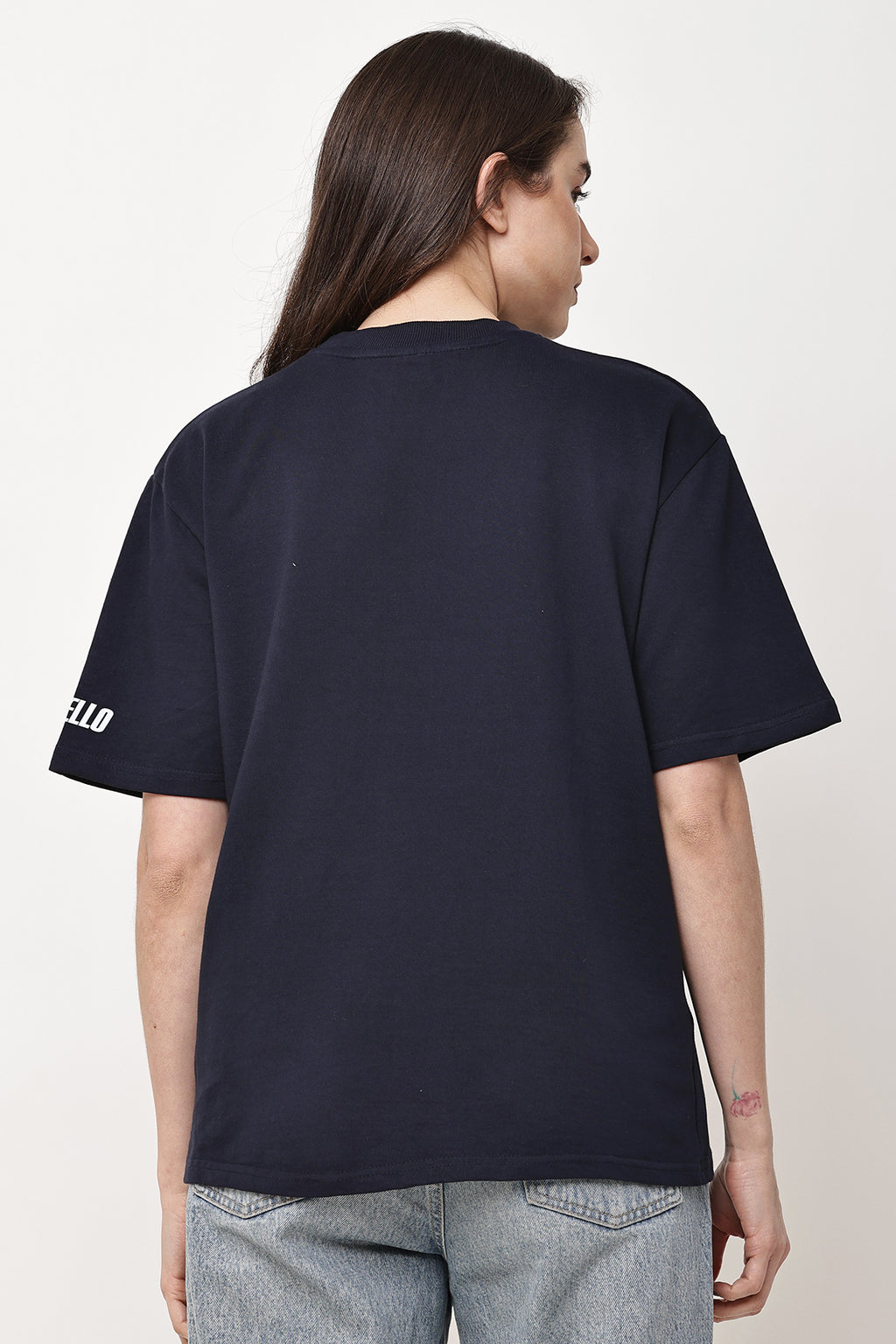 Navy Solid WOMENS Oversized T-Shirt - GRAVELLO