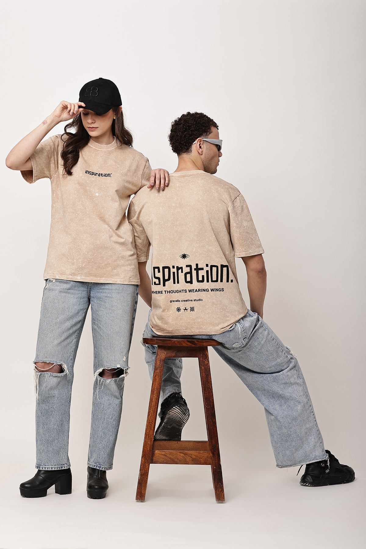 INSPIRATION Washed Oversized T-Shirt