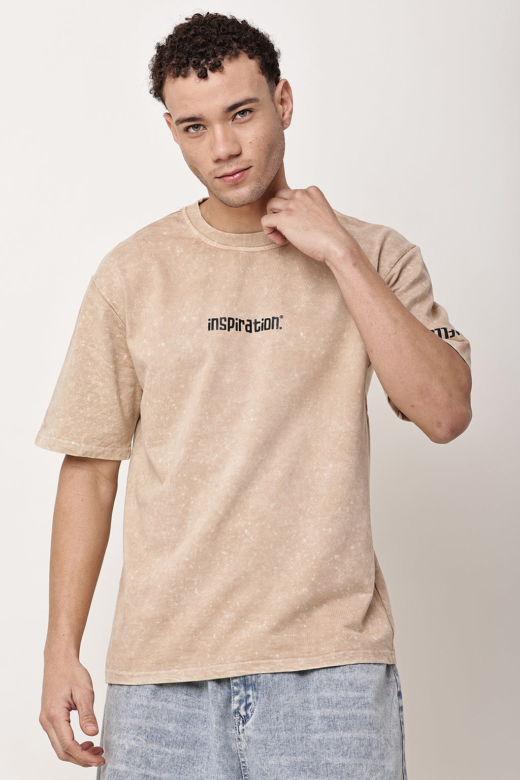 INSPIRATION Stone Washed MENS Oversized T-Shirt - GRAVELLO