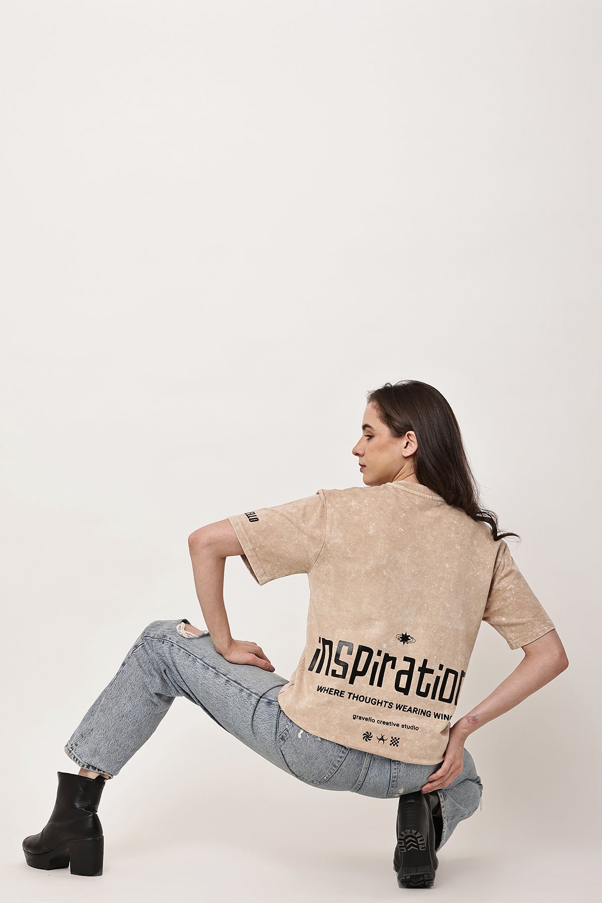 INSPIRATION Stone Washed WOMENS Oversized T-Shirt