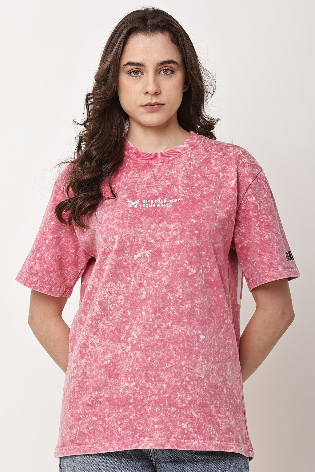 BUTTERFLY Stone Washed WOMENS Oversized T-Shirt - GRAVELLO
