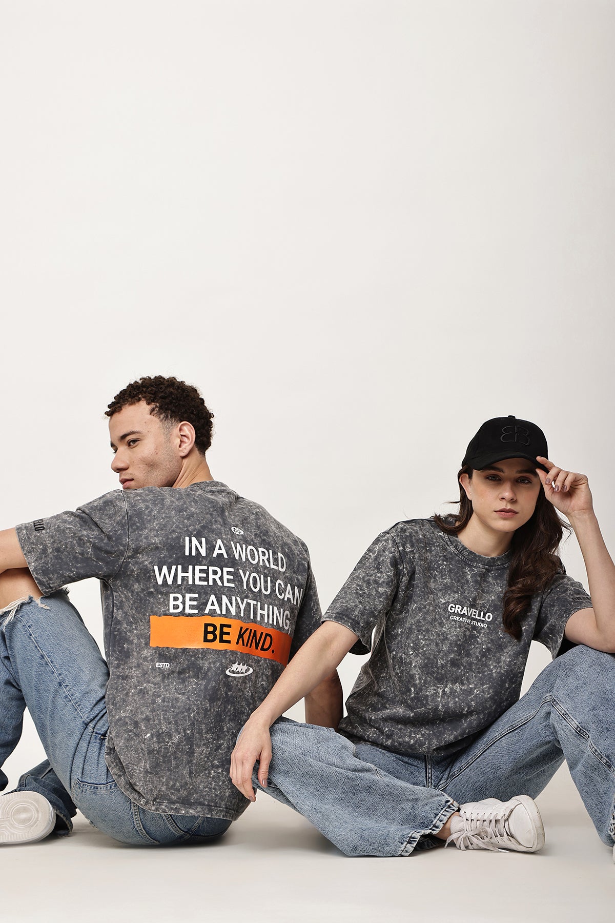 BE KIND Washed Oversized T-Shirt