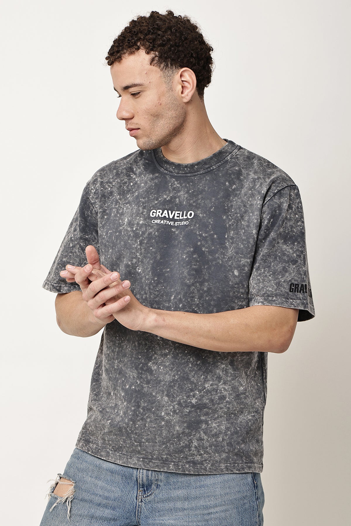 BE KIND Stone Washed MENS Oversized T-Shirt