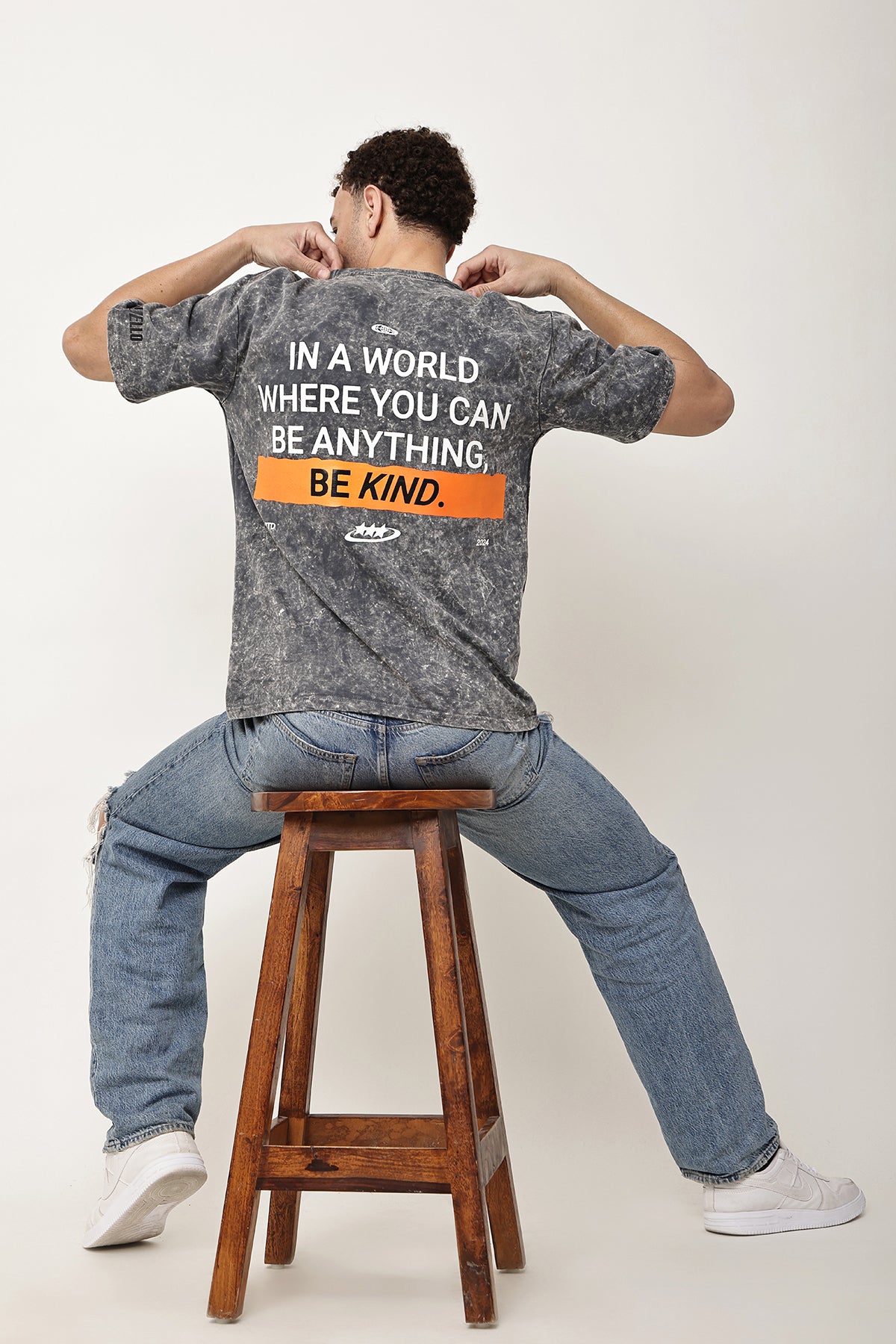 BE KIND Stone Washed MENS Oversized T-Shirt