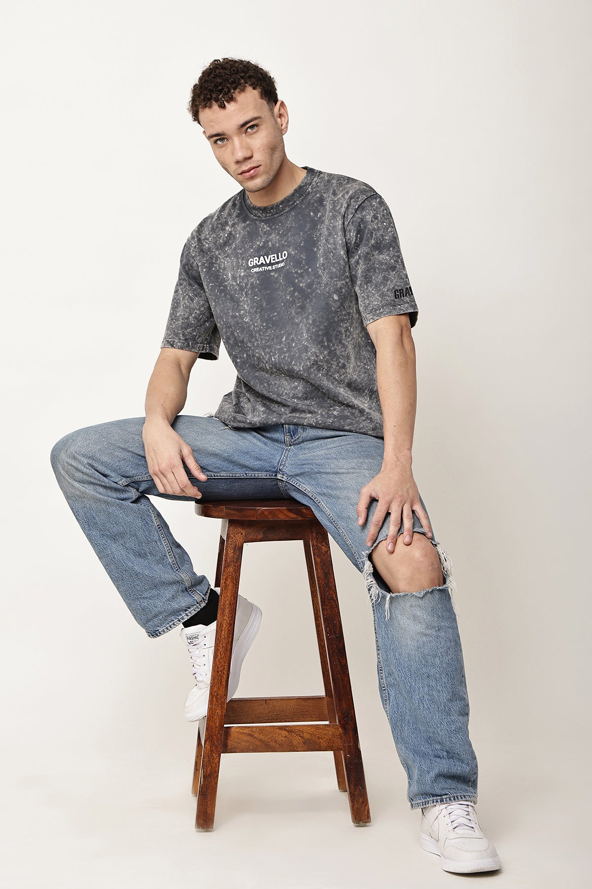 BE KIND Stone Washed MENS Oversized T-Shirt