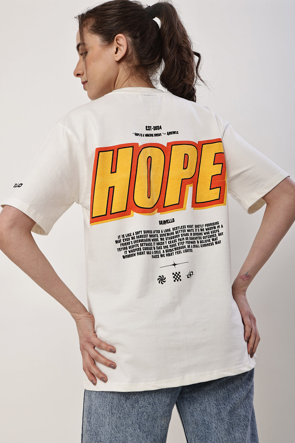 HOPE Oversized WOMENS T-Shirt - GRAVELLO